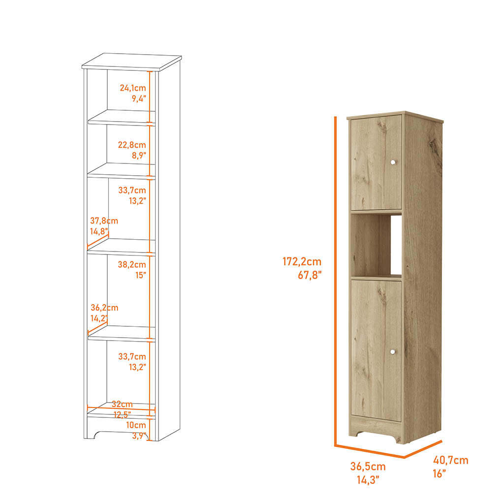 Charlotte Linen Cabinet, 2 Single Door Cabinet