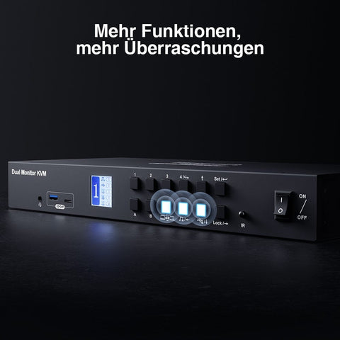 TESmart Dual Monitor KVM Switch 4 Port Dual Monitor KVM Switch Kit DP 4K60Hz mit USB 3.0 Docking Station, EDID