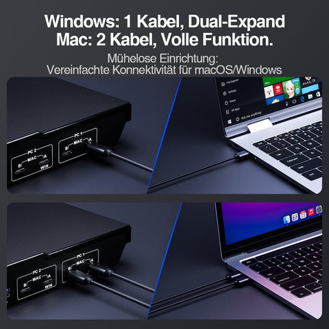 TESmart Dual Monitor KVM Switch Dual-Monitor-USB-C-KVM-Dockingstation-Kit - 4K60Hz, MST, EDID für 2 Laptops Dual Monitor USB-C KVM Dock – 4K60Hz, MST, EDID für 2 Laptops