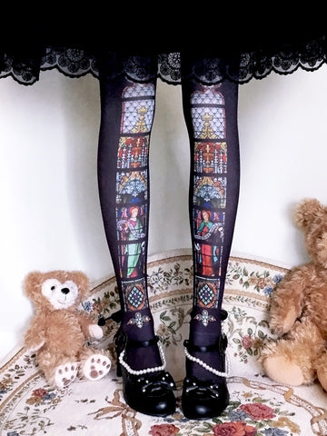 Ruby Rabbit~Colorful Window 80D Gothic Lolita Tights