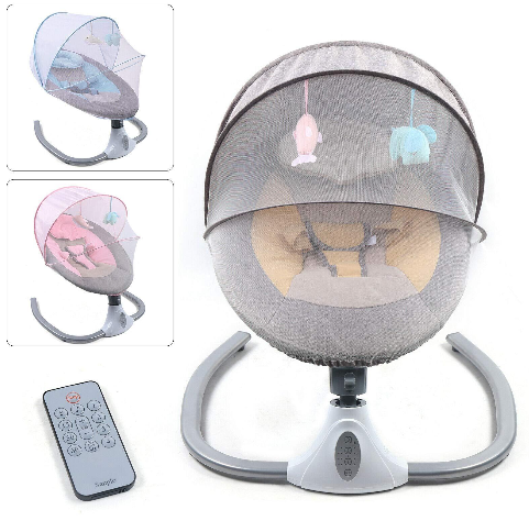 Schaukelstuhl Geschwindigkeitsverstellbare Baby Schaukelstuhl Mit Musik Timer für 0-12 Monate 3-12KG Baby