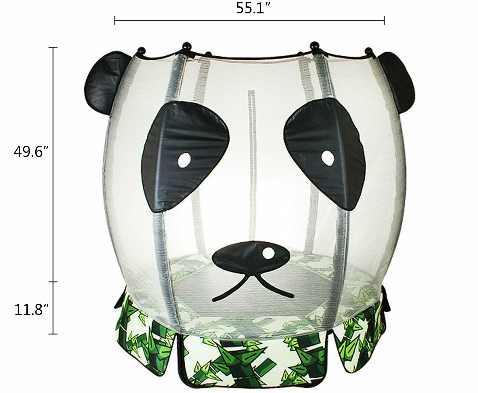 55-Zoll Trampolin, Kinder Gartentrampolin mit Sicherheitsnetz Panda-Muster Outdoor-Trampolin
