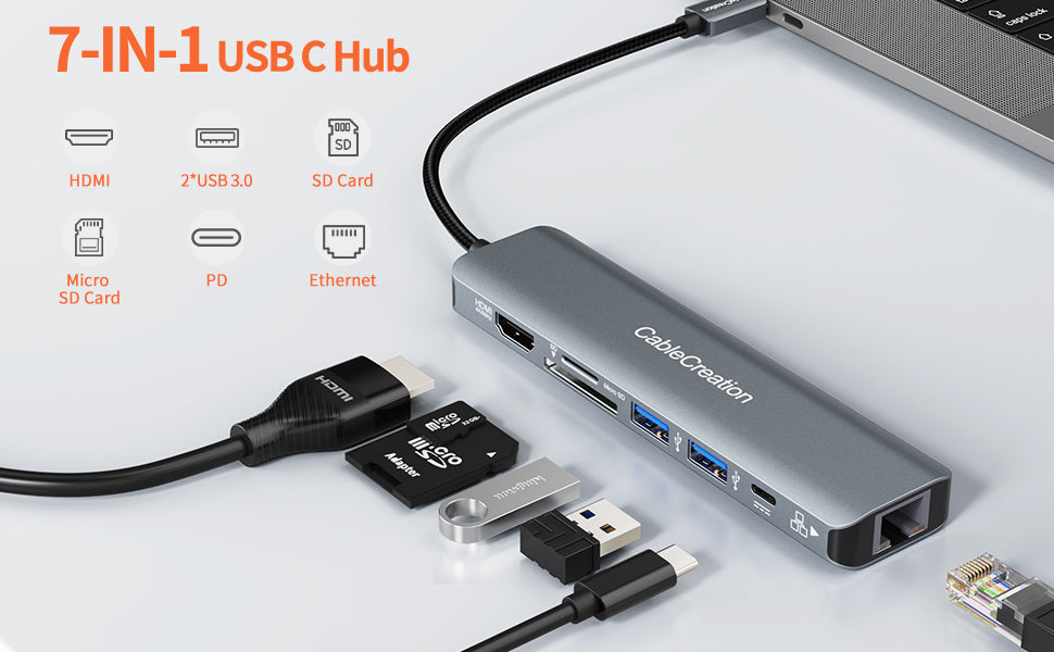 A multi-port USB C hub