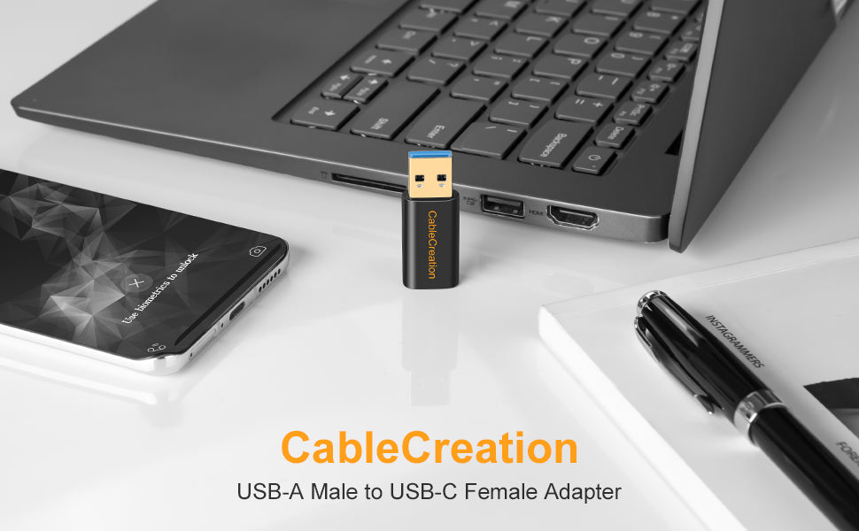 CableCreation Adaptateur USB C mâle vers USB A Femelle 0,15 m