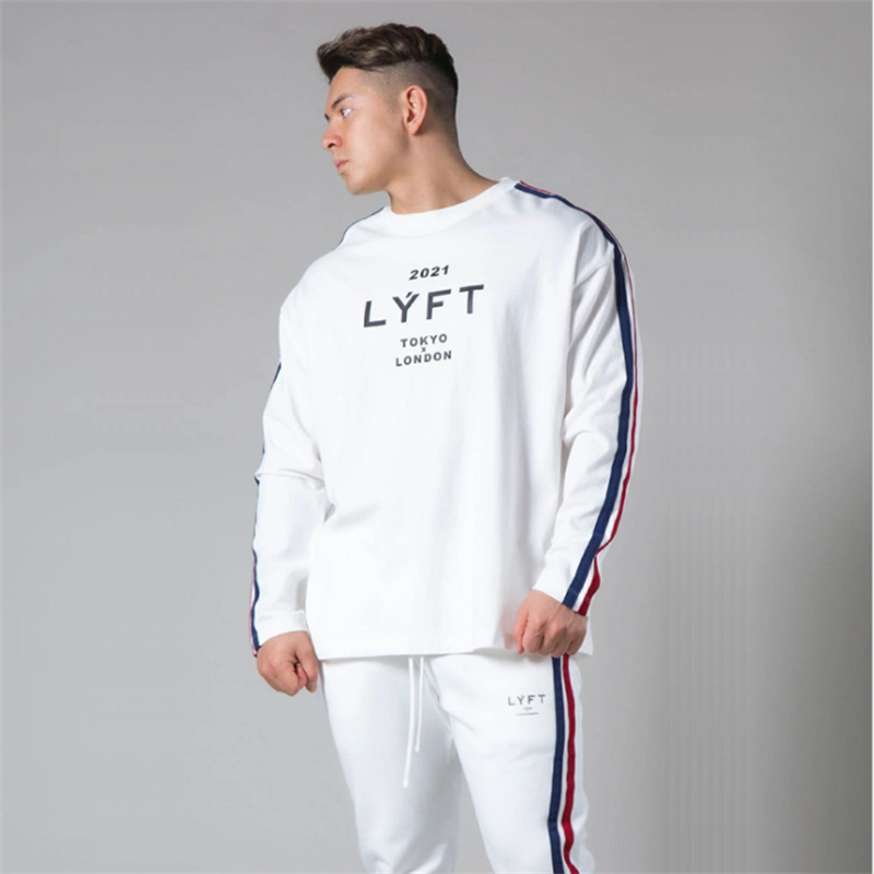 Mens LYFT Leisure Athletic Sweatshirt Red White and Blue