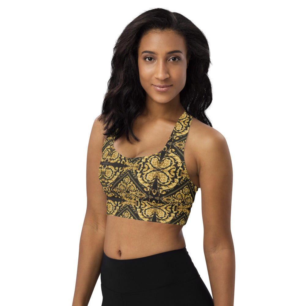 Baroque Print Longline Sports Bra