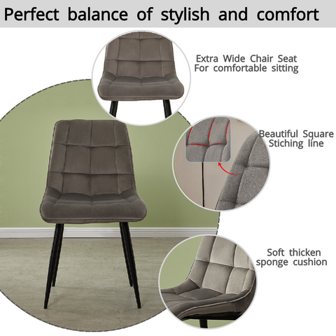 Light Grey Velvet dining chairs