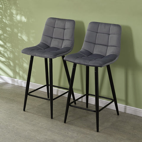 Crofee High Barstools With Velvet, Navy Blue Faux Leather Bar Stools Uk