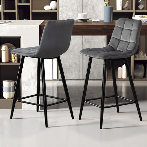 2 PCS Breakfast Bar Chairs grey