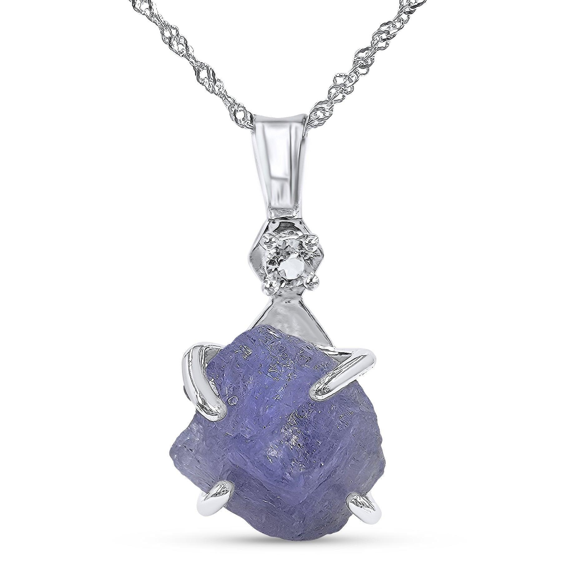 Raw Tanzanite Pendant Necklace