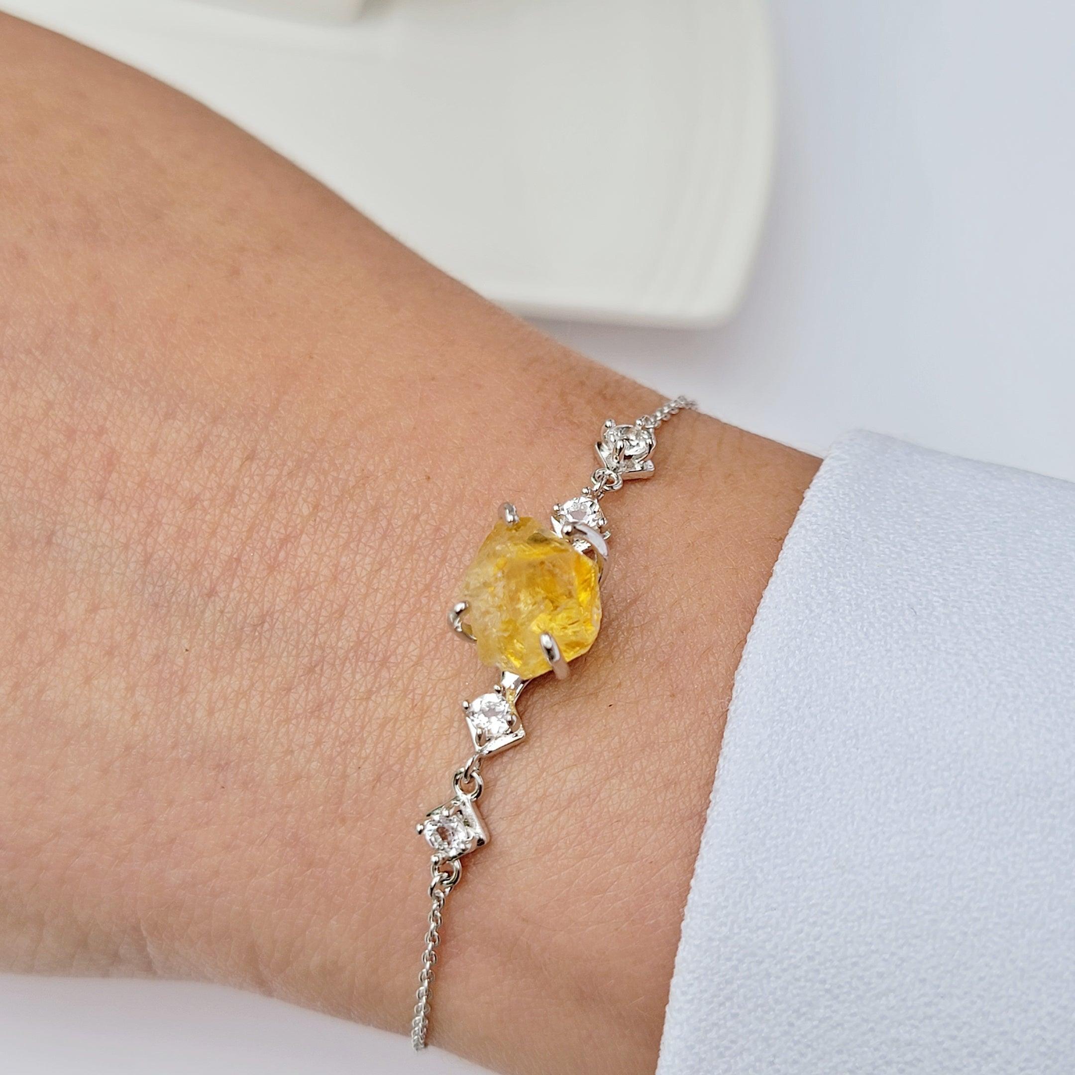 Raw Citrine Crystal Bracelet