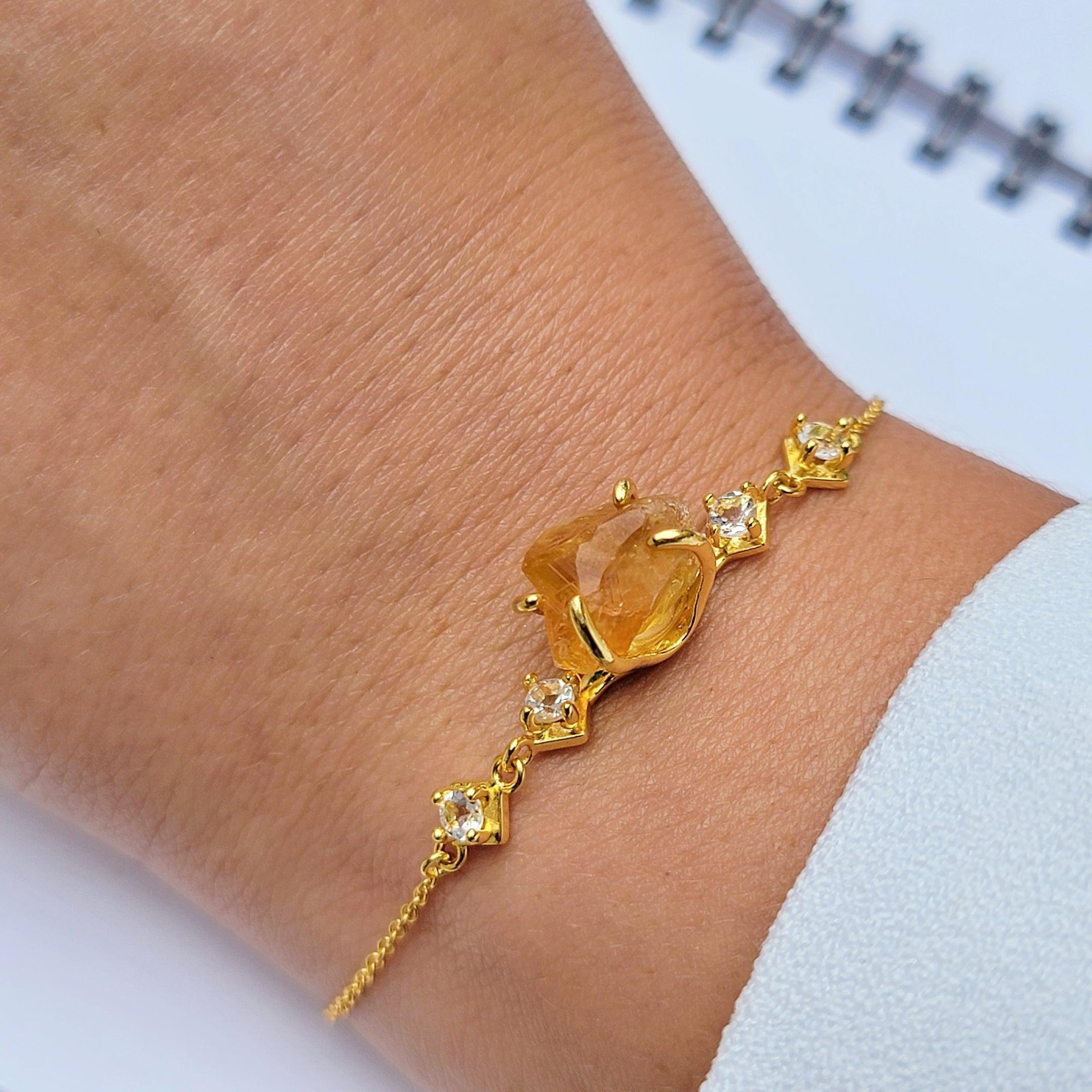 Raw Citrine Crystal Bracelet