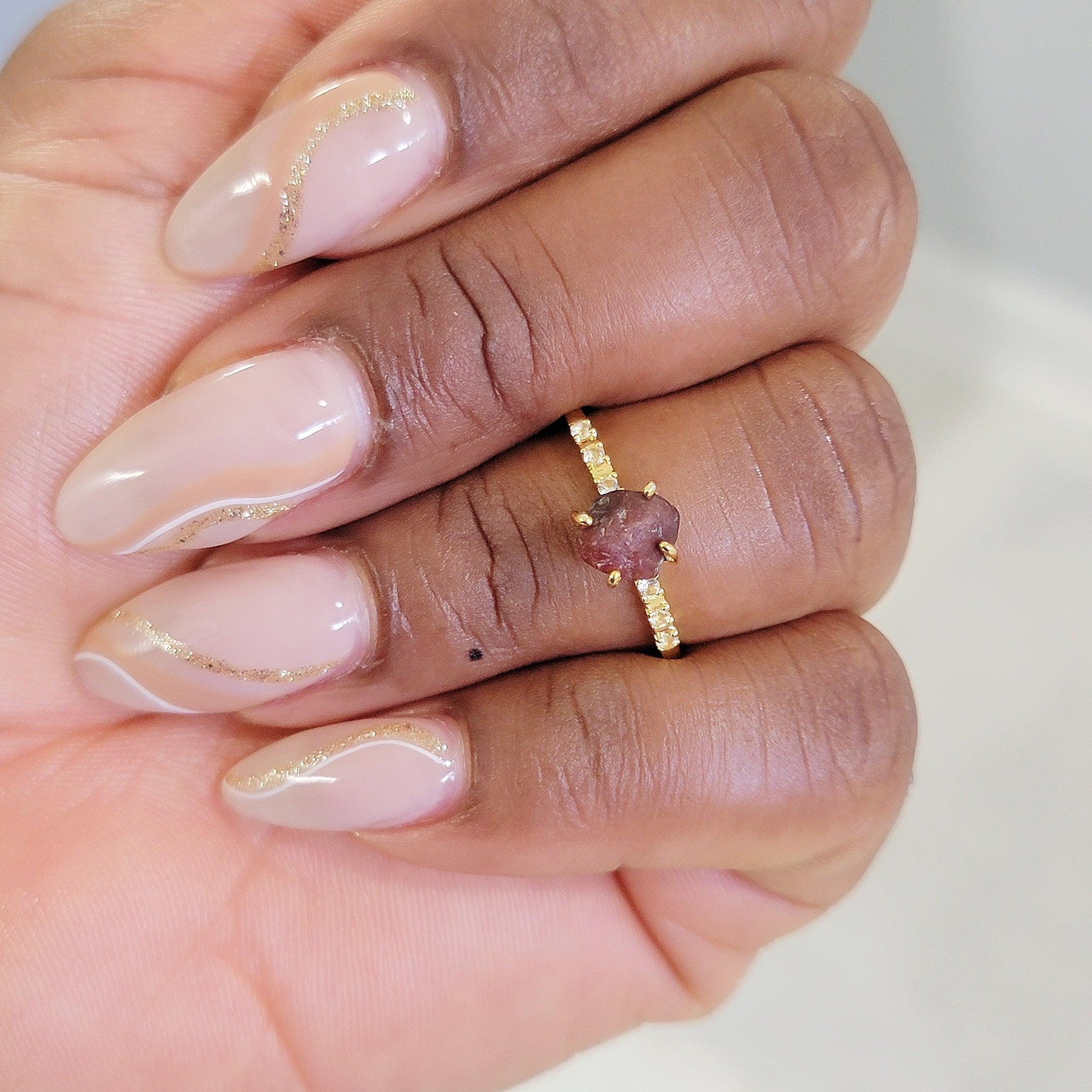 Dainty Raw Ruby Ring