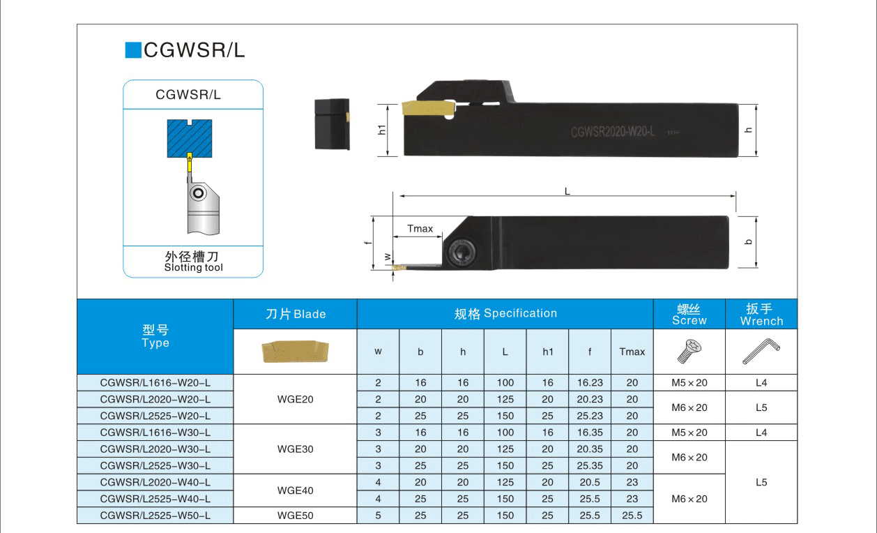 External Grooving Toolholder