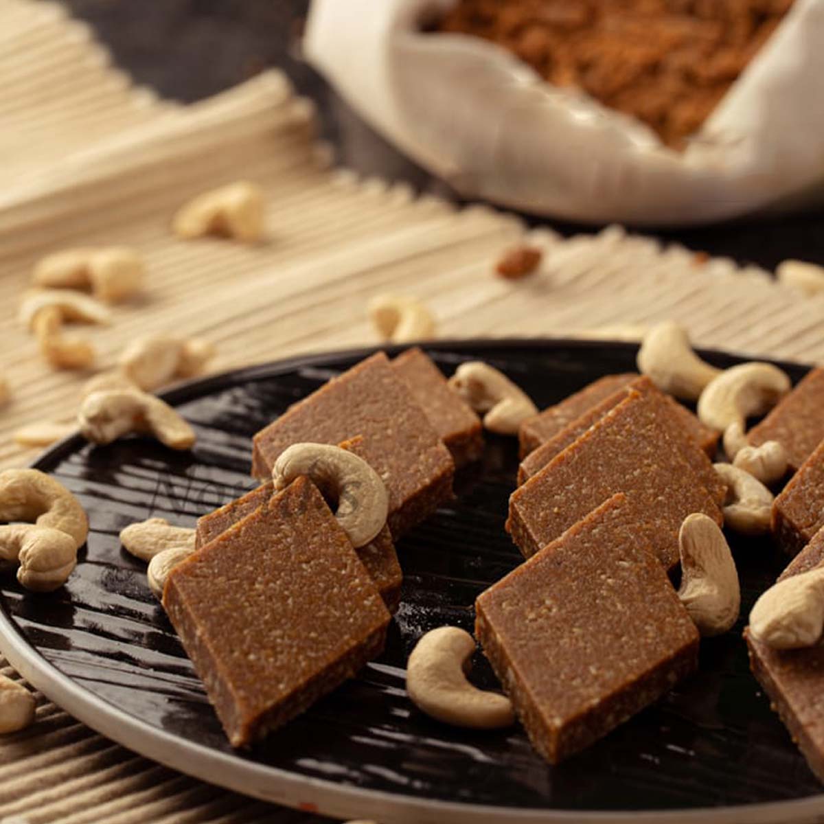 Karupatti (Palm Jaggery) Kaju Katli