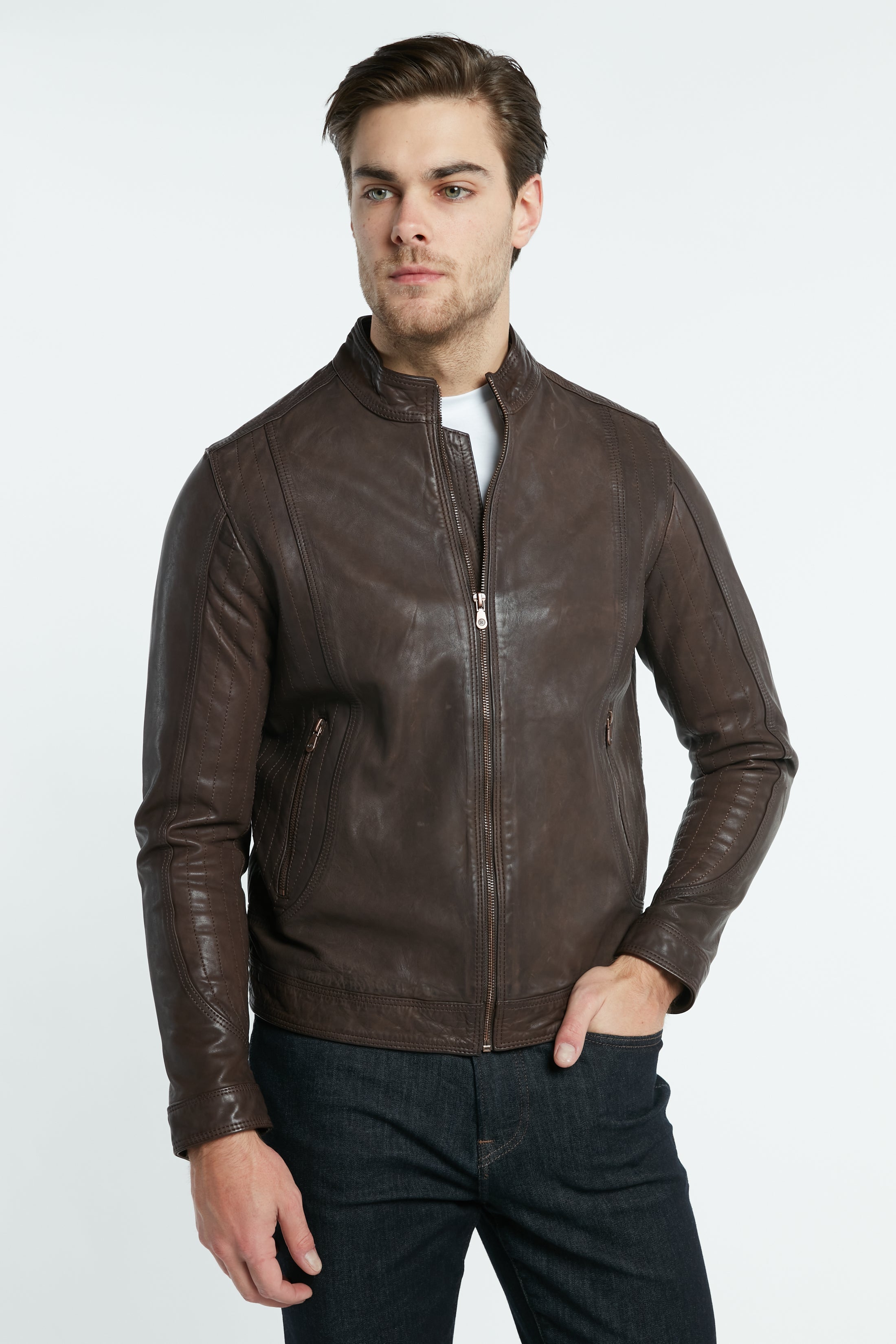 ROMEO Leather Cafe Racer Jacket