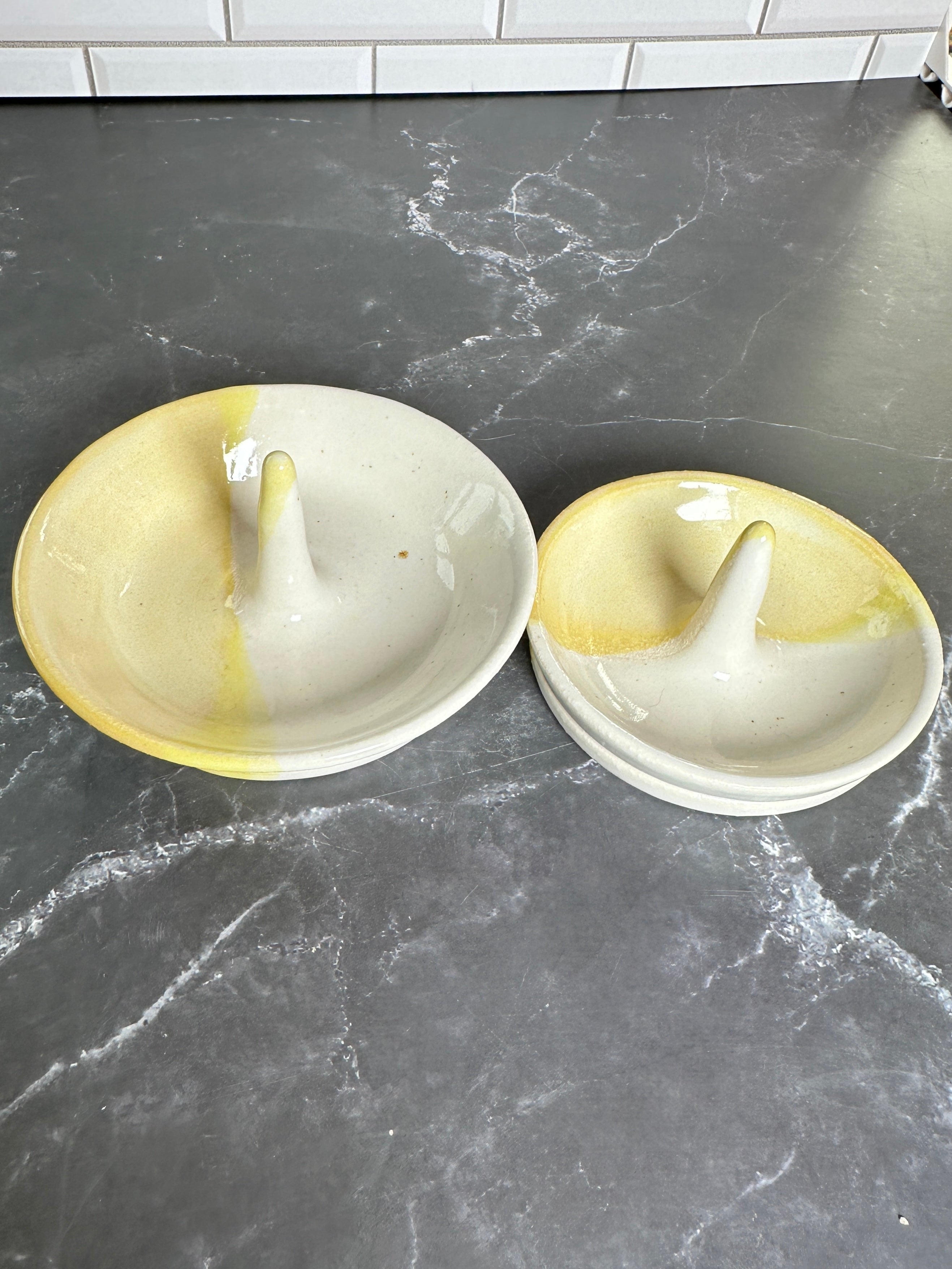  Yellow and White Ring Dish 