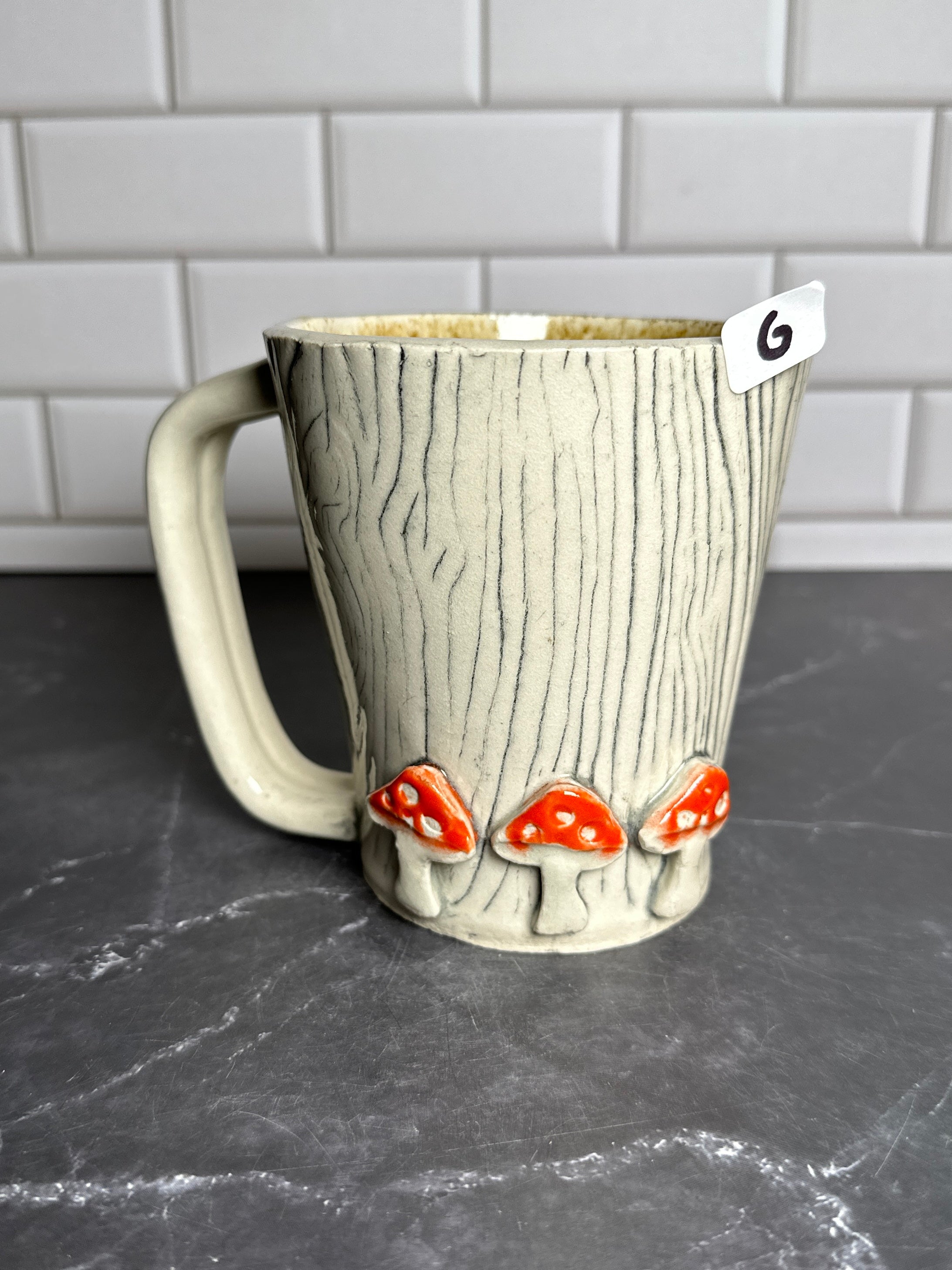  Mushroom Wood grain Ceramic Mug | G 