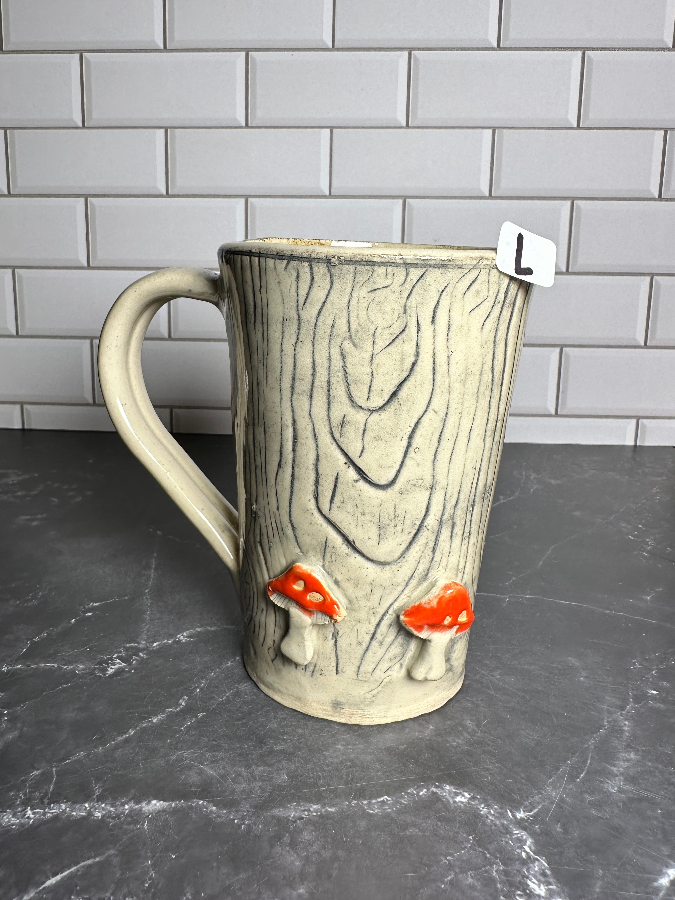  Mushroom Wood grain Ceramic Mug | L 