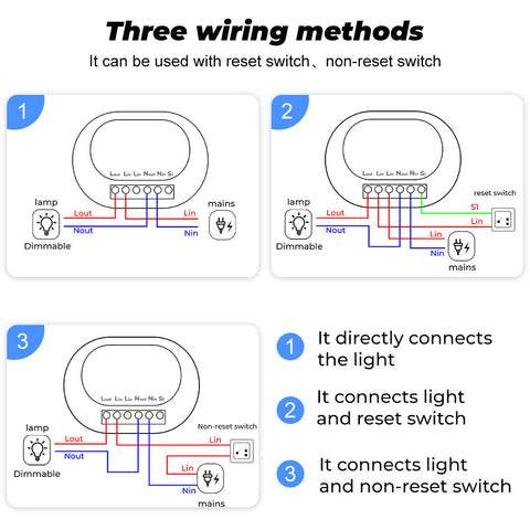 Dimmer Switch Module three wiring method