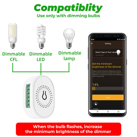 Dimmer Switch Module compatible with dimming light