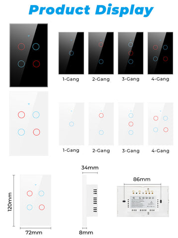 Product display for RF433 WiFi Smart Light Switch US Type