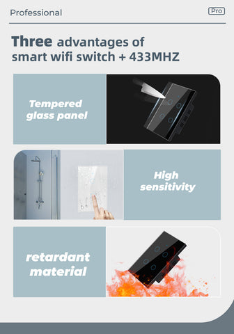Advantages for RF433 WiFi Smart Light Switch US Type
