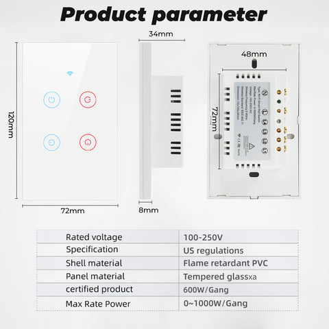 US Wifi Smart light switch