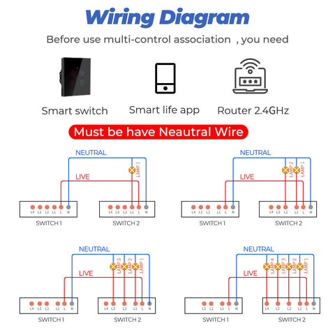 wiring Diagram for WiFi RF433 Smart Light Switch