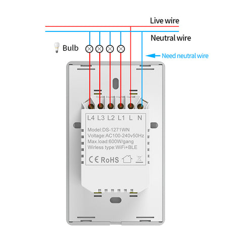 Neutral Wire required wifi smart switch