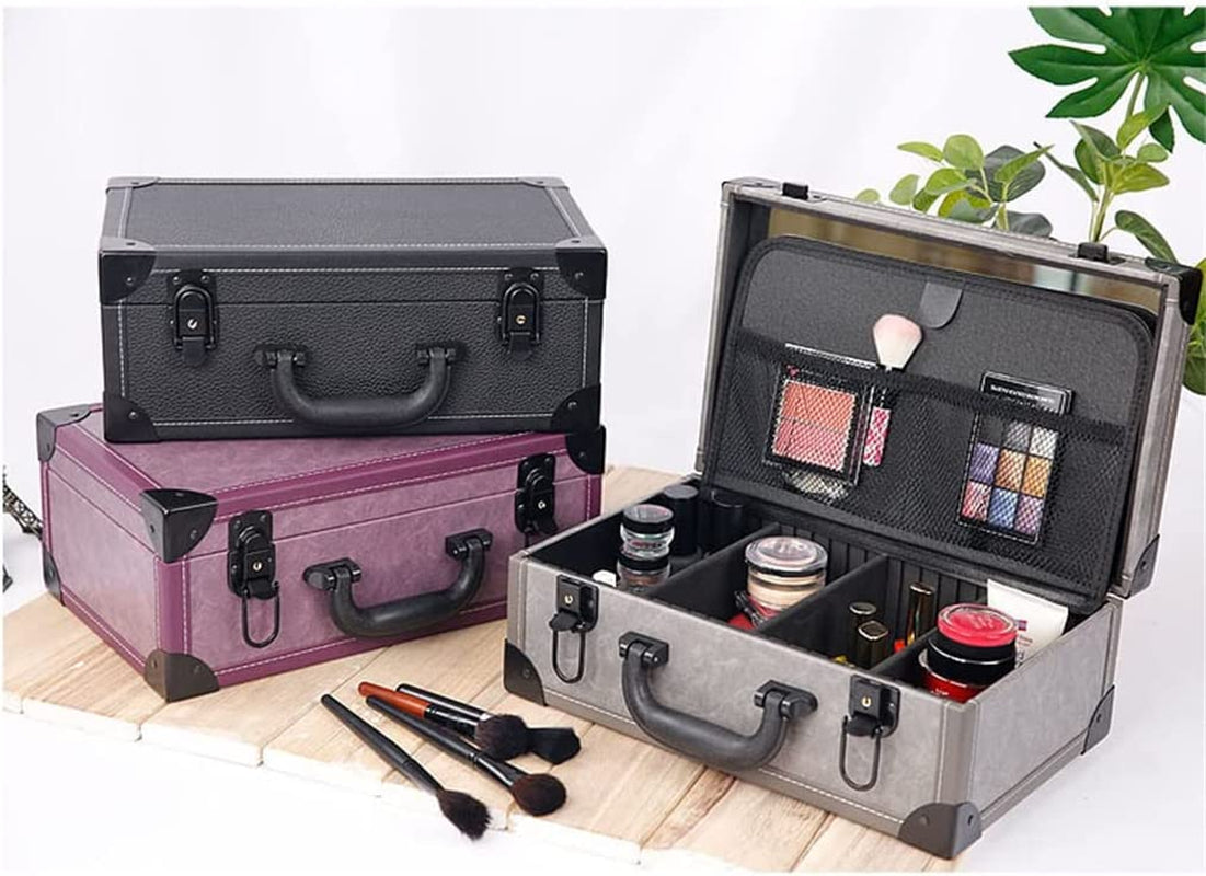 XMTXZYM Travel Makeup Artist Beauty Nail Suitcase Organizer with Cosmetics Organizer Makeup Case (Color : Gray, Size : 35.5 * 22 * 14Cm)