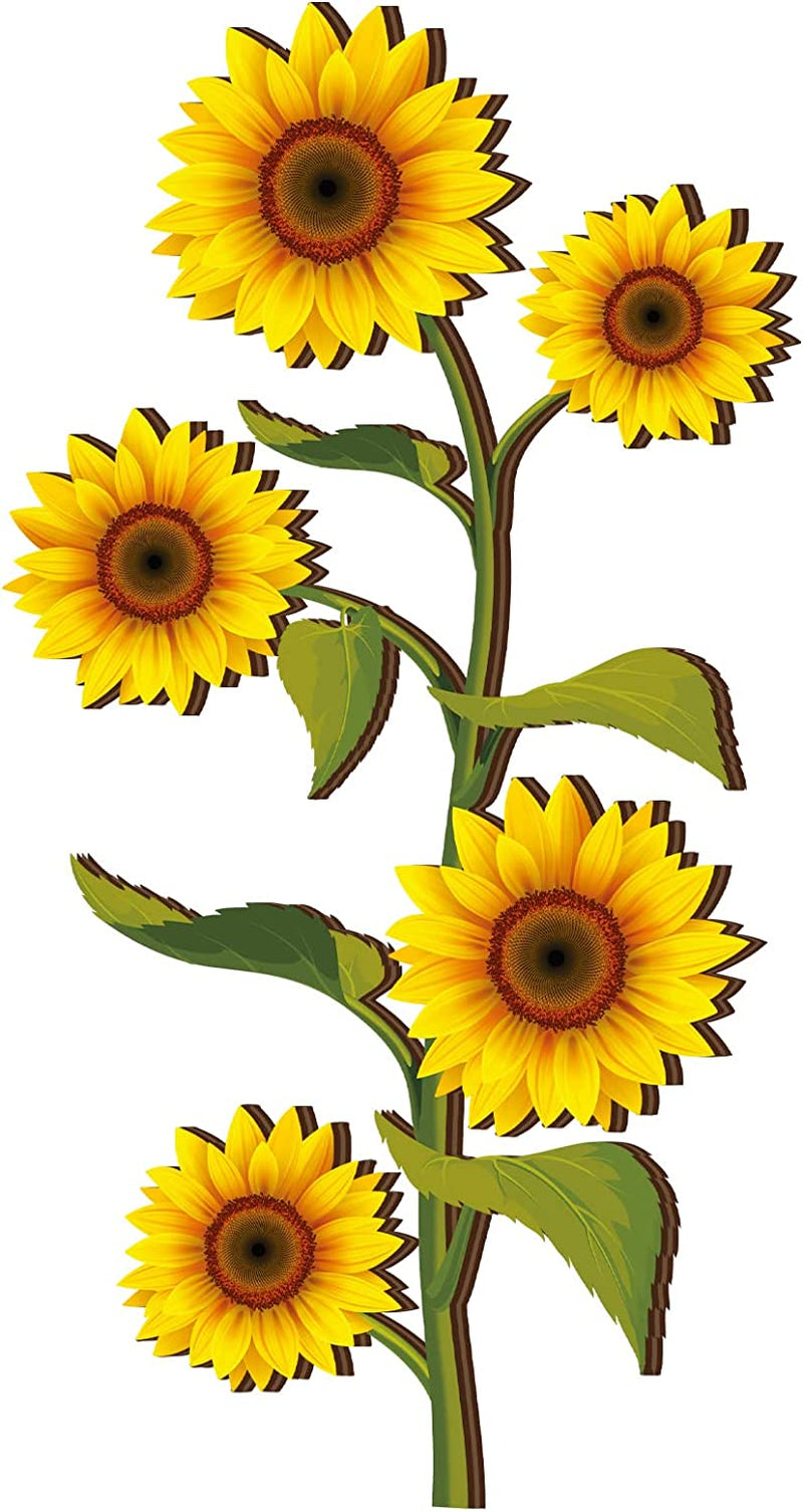 Wooden Sunflower Wall Decor Hanging Sunflower Outdoor Decor Rustic Flower Wall Art Yellow Large Farmhouse Wooden Signs for Indoor Bathroom Porch Patio Bedroom Accessories (Sunflower)