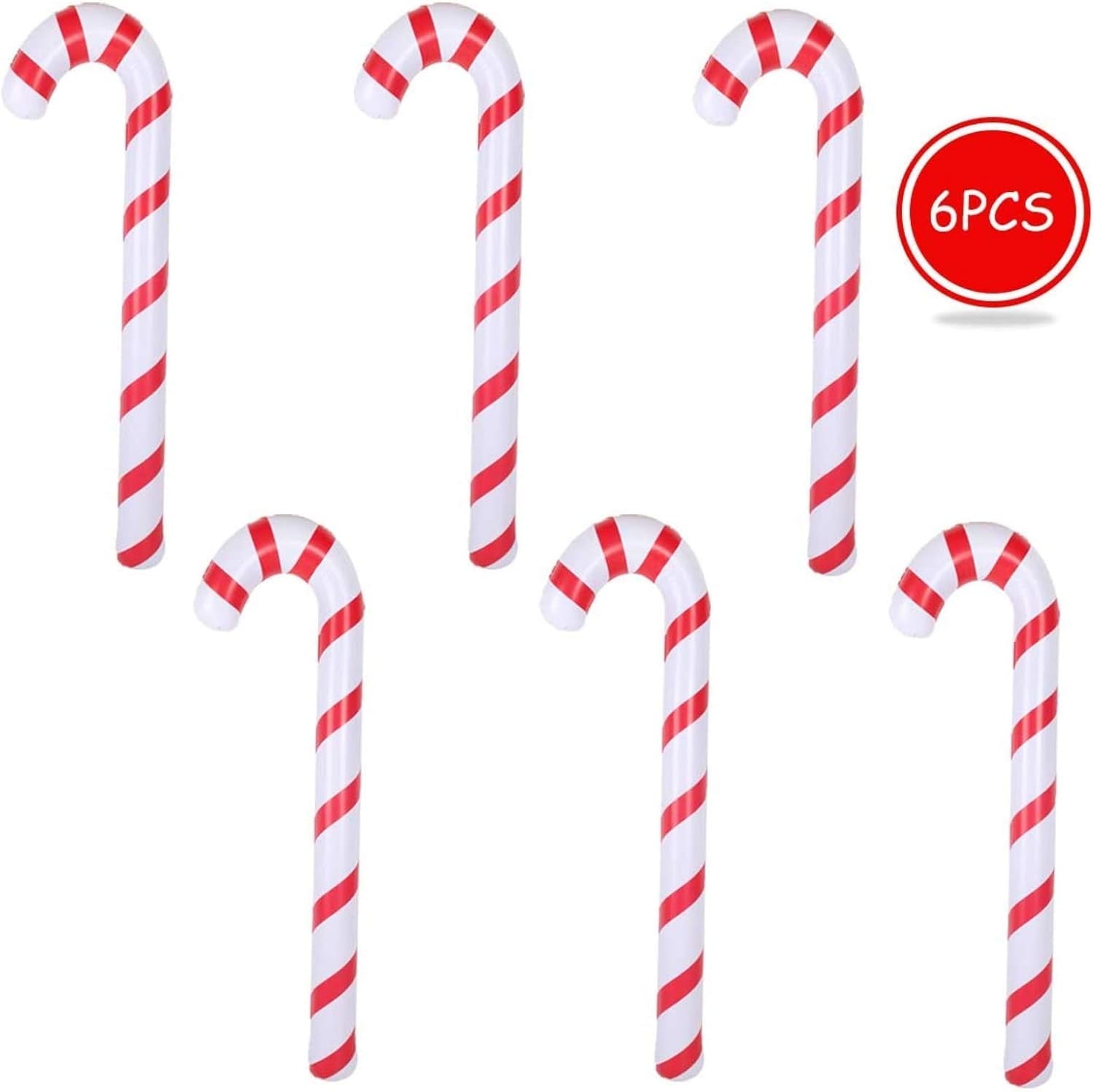 6Pcs 35 Inch Inflatable Christmas Candy Cane for Christmas Decorations, Outdoor Holiday Decorations by