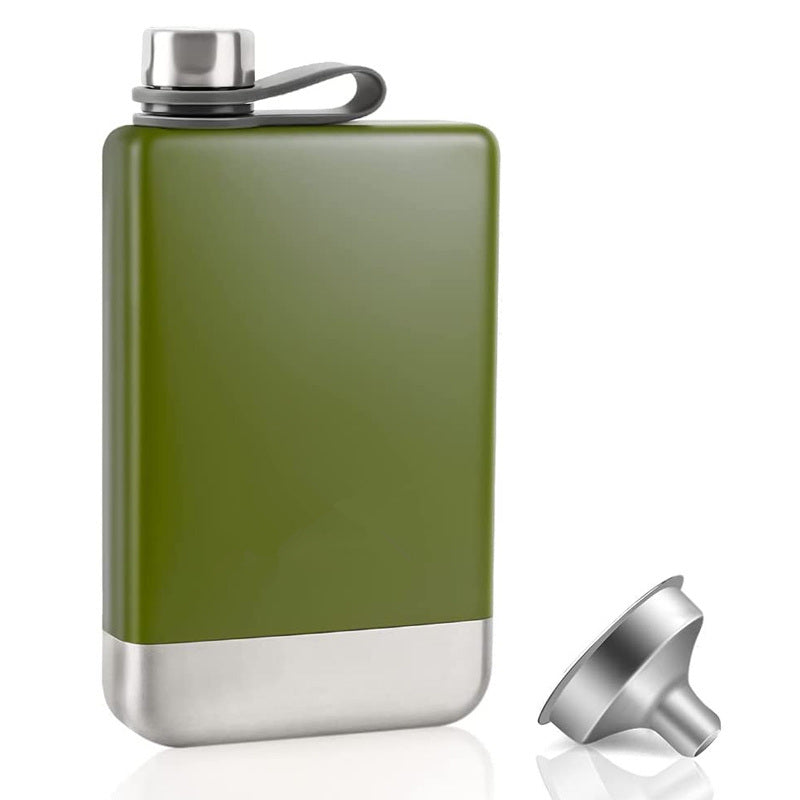 1pc Premium Hip Flask For Whiskey; Stainless Steel Hip Flask With Funnel; Leakproof Camping Whiskey Flask; Portable Cap Hip Pocket Flask For Outdoor; Camping; Hiking; Climbing Exploration