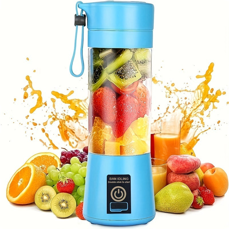 1pc Portable 6 Blades In 3D Juicer Cup, Updated Version Rechargeable Juice Blender Secure Switch Electric Fruit Mixer For Superb Mixing, USB Rechargeable