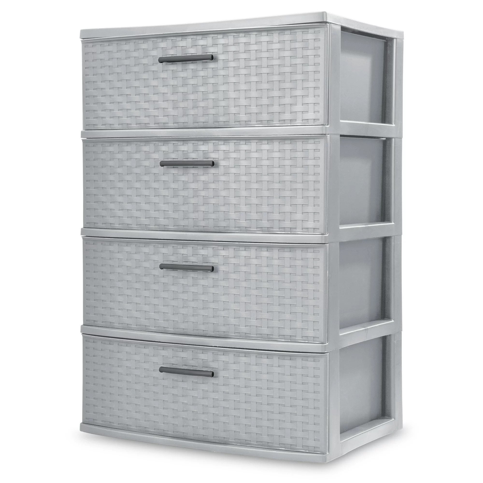 4 Drawer Wide Weave Tower Decoration Storage Cabinet