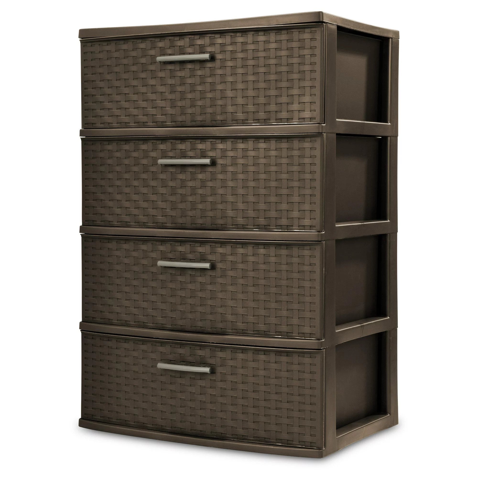 4 Drawer Wide Weave Tower Decoration Storage Cabinet
