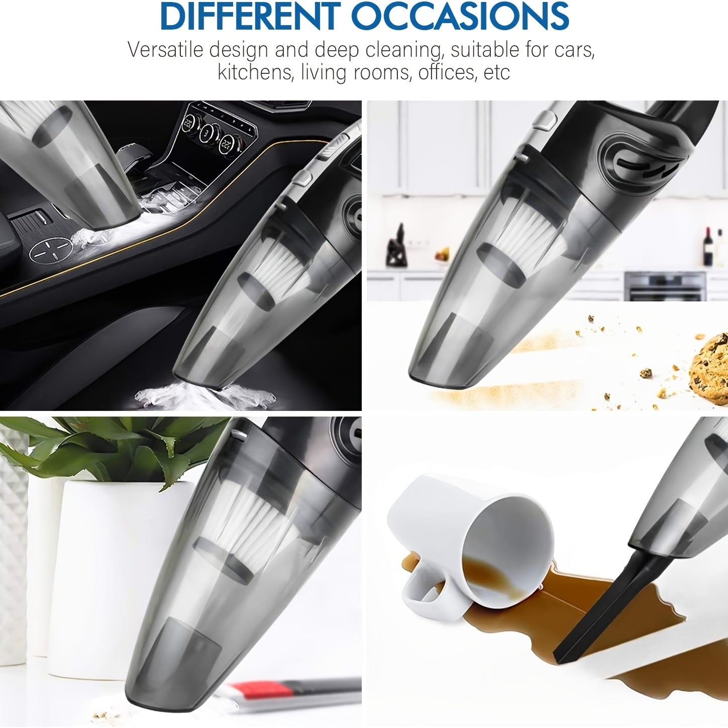 Handheld Vacuum Cleaner; Cordless Rechargeable Lightweight Portable Mini Hand Vac With Powerful Cyclonic Suction For Wet Dry Car Pet Hair Home Use