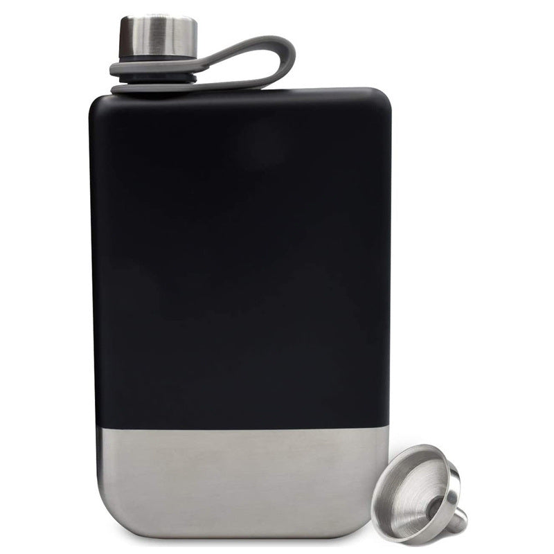 1pc Premium Hip Flask For Whiskey; Stainless Steel Hip Flask With Funnel; Leakproof Camping Whiskey Flask; Portable Cap Hip Pocket Flask For Outdoor; Camping; Hiking; Climbing Exploration
