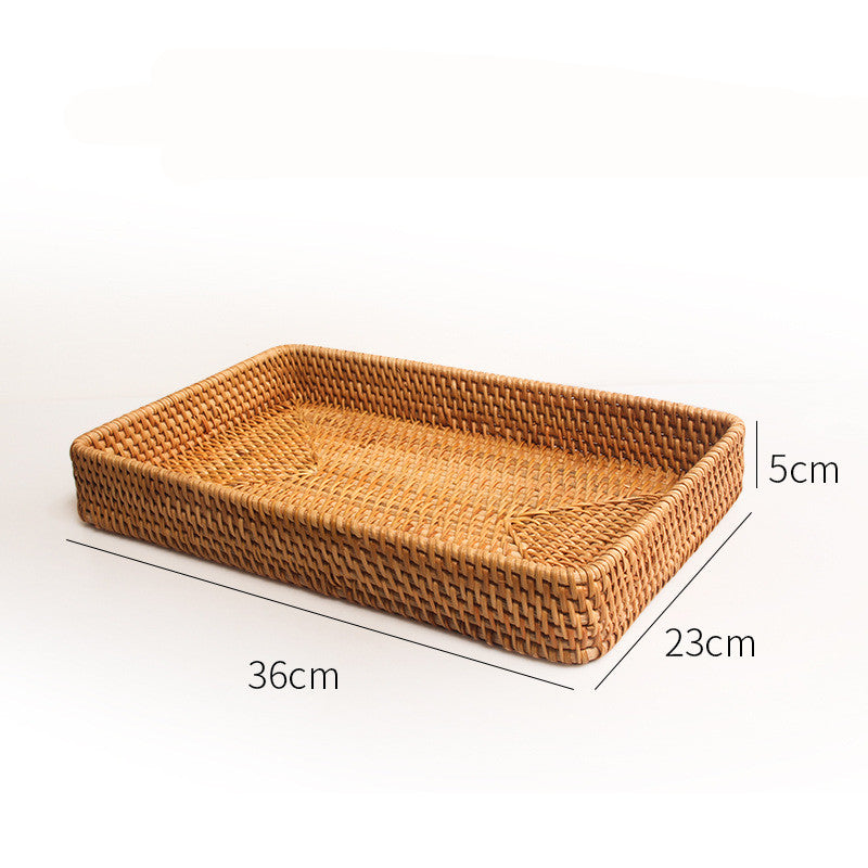 Desktop Storage Basket Rattan Living Room Home