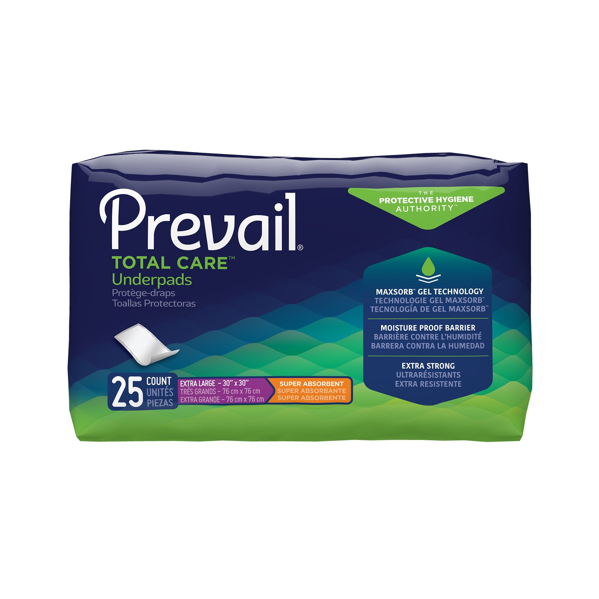 Prevail? Total Care? Heavy Absorbency Underpad, 30x 36 Inch -- QTY: BG/25