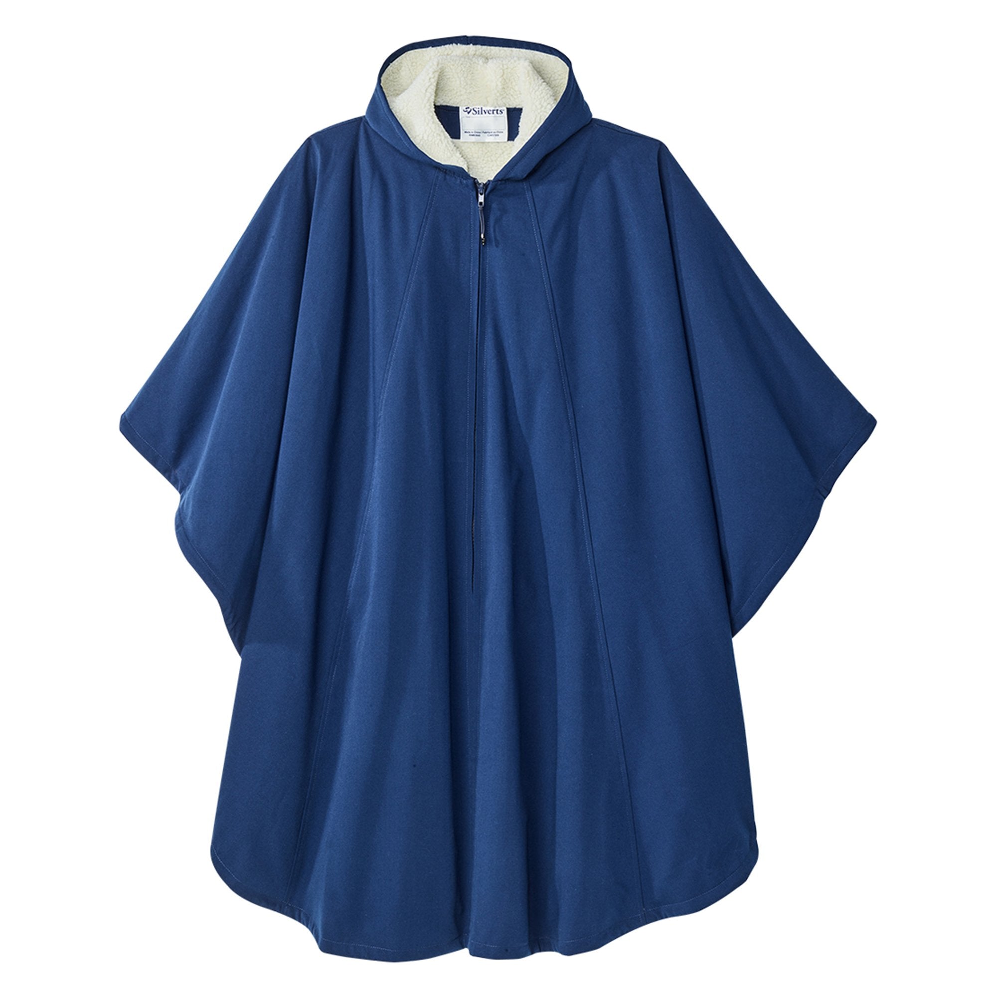 Silverts? Luxurious Fur-Lined Winter Wheelchair Cape, Navy Blue