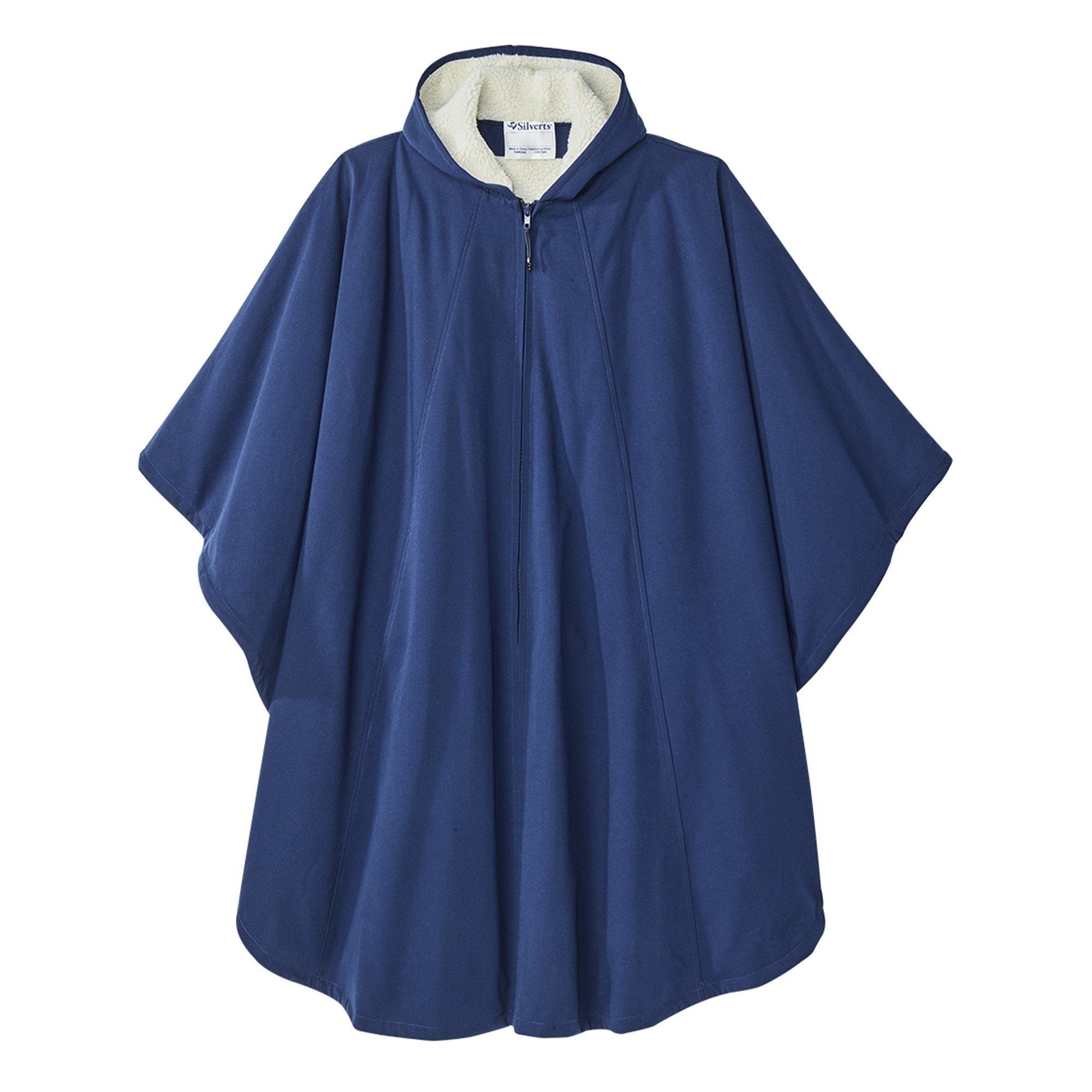 Silverts? Warm Wheelchair Cape with Hood, Navy Blue