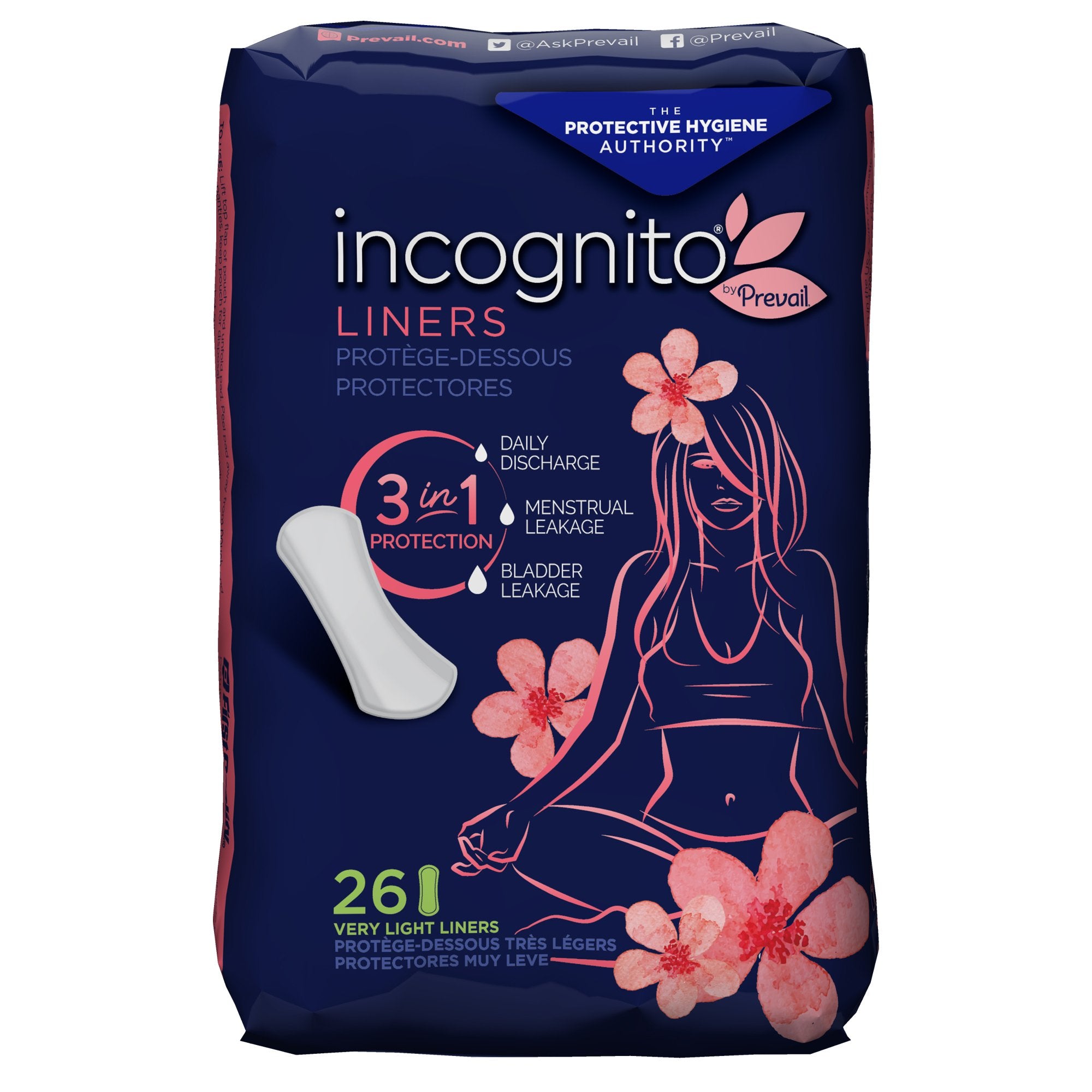 Incognito? by Prevail Panty Liners, Very Light -- QTY: BG/26