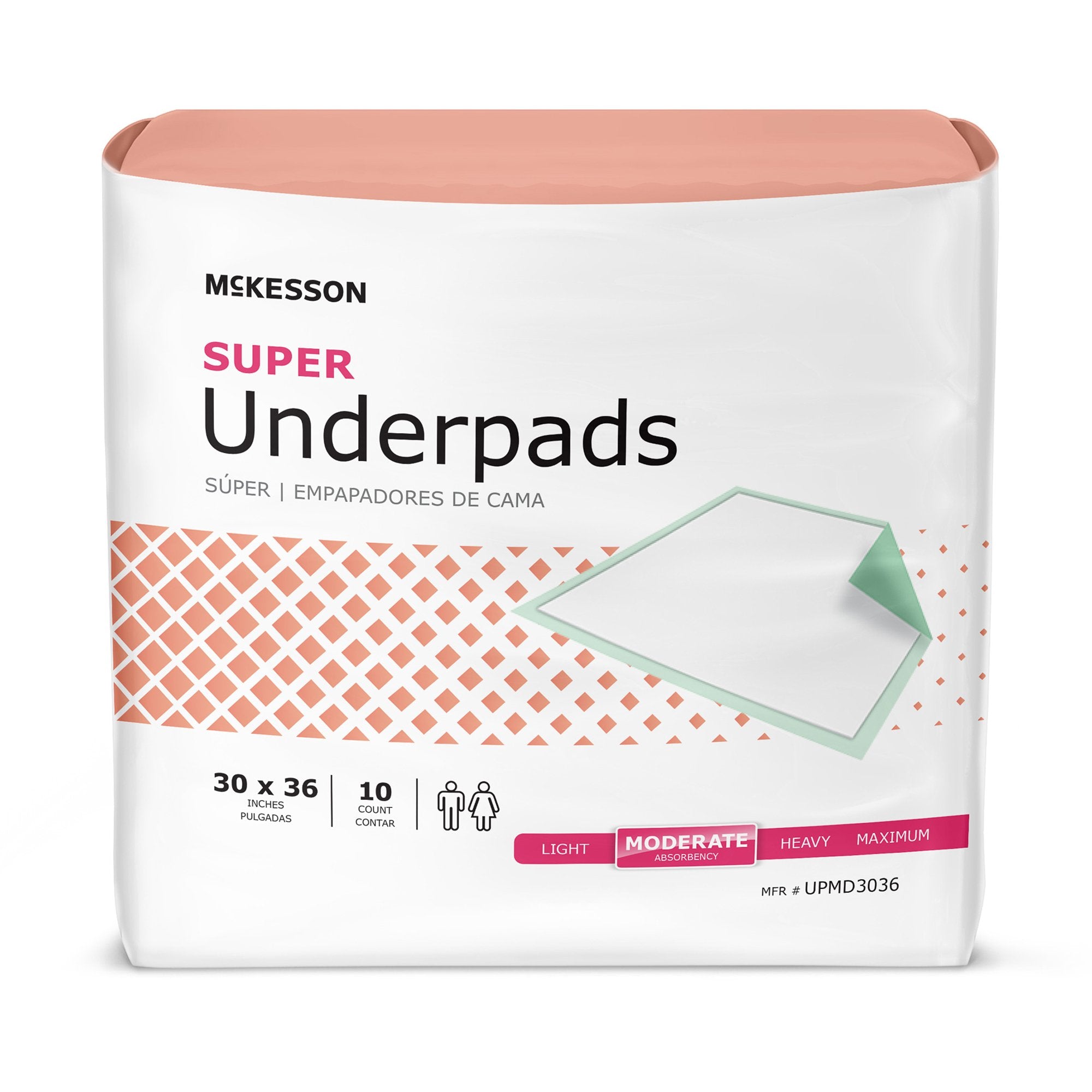 McKesson Super Moderate Absorbency Underpad, 30 x 36 Inch -- (Quantity = 10)