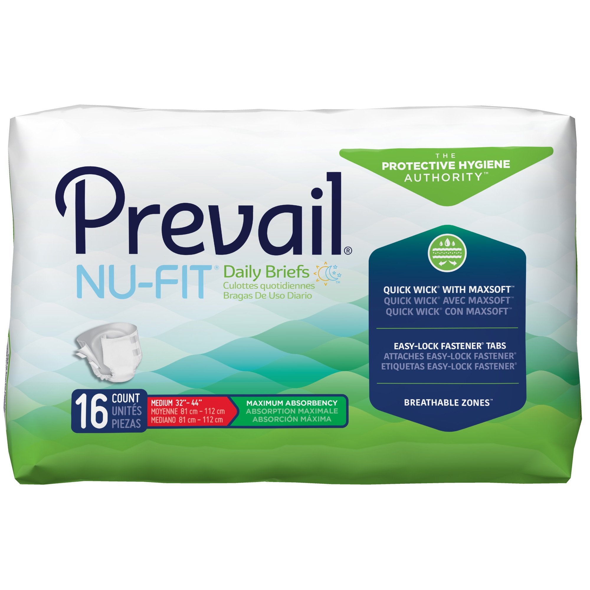 Prevail? Nu-Fit? Maximum Incontinence Brief, Medium -- QTY: PK/1