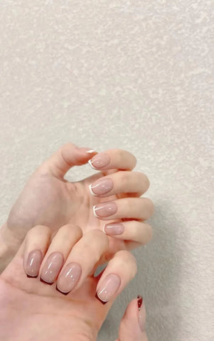 ongles français doubles