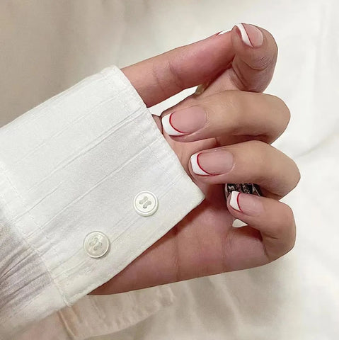 ongles français doubles