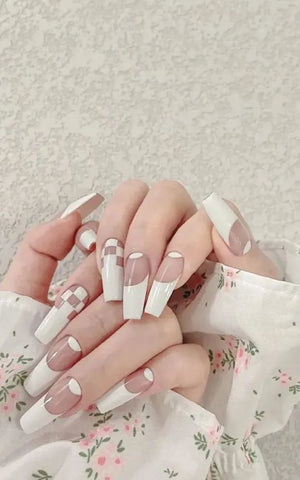 ongles français à double couche