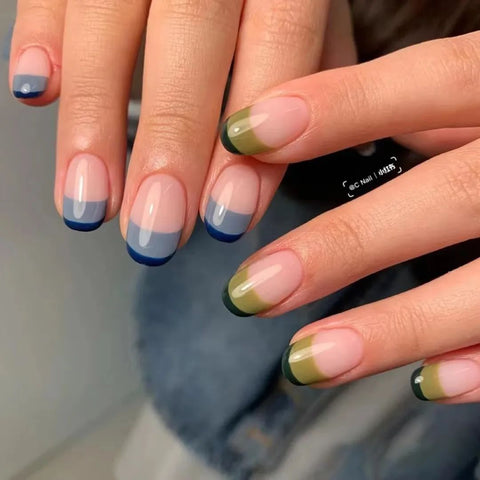 ongles français doubles